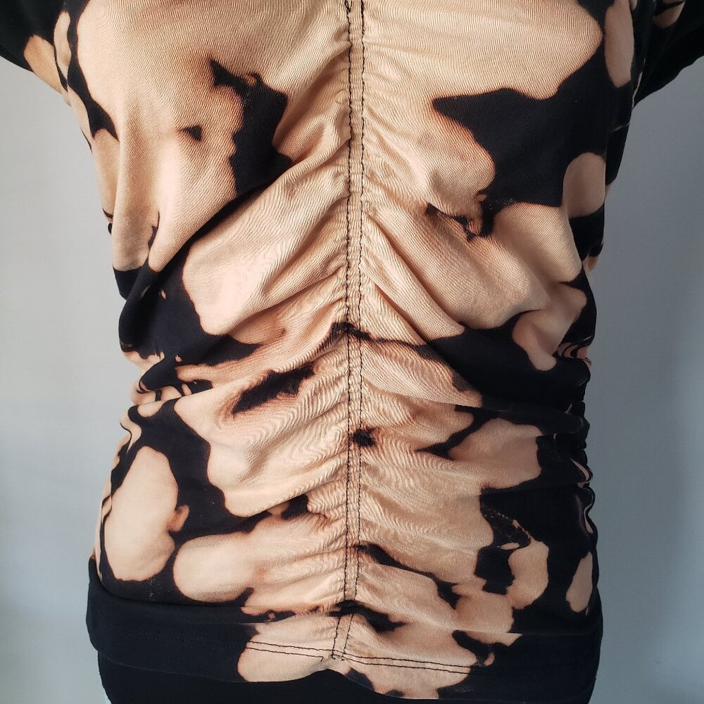 Hand painted black tie dye MNG top custom DIY ooak - Picture 6 of 16